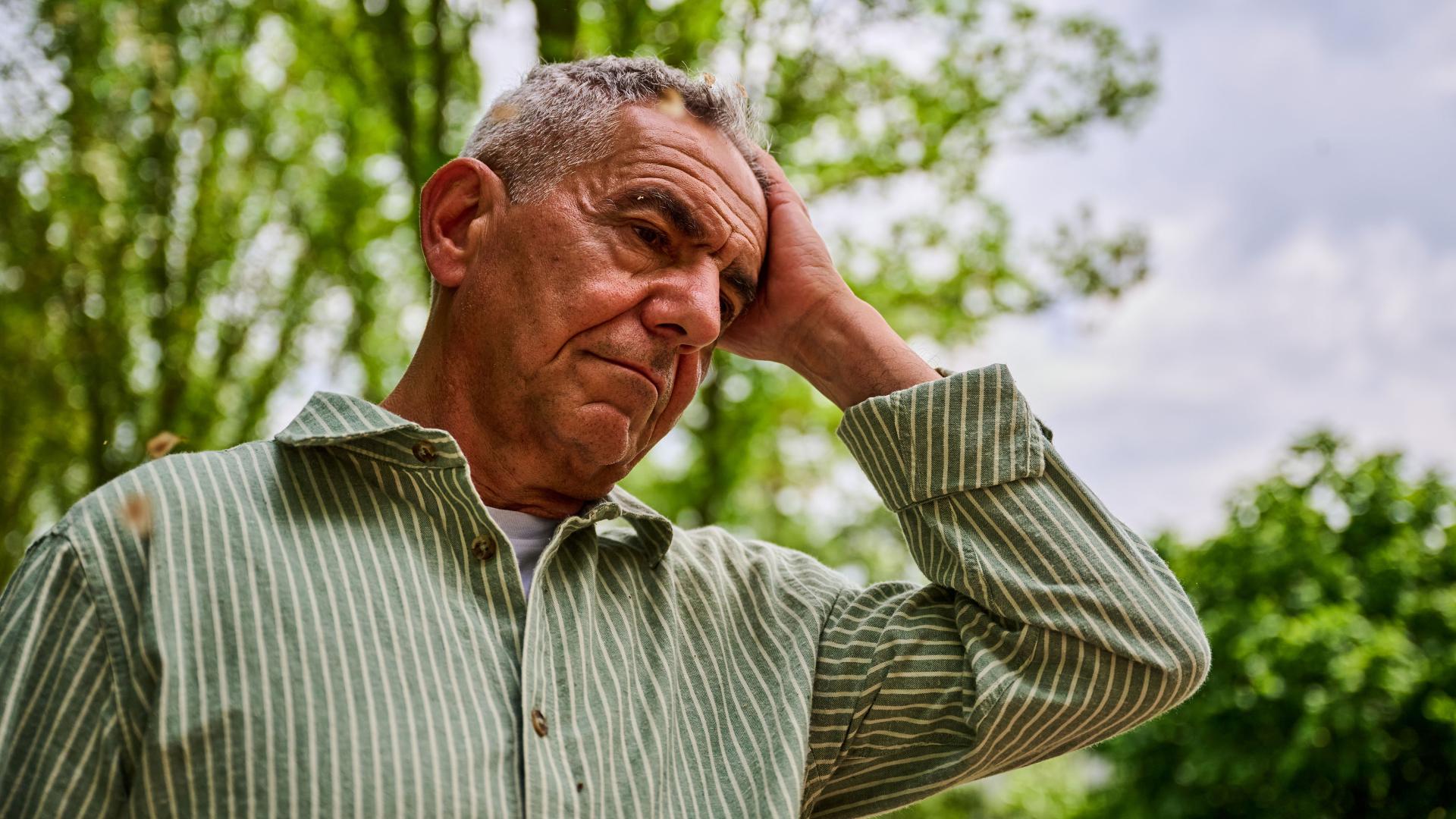 Man met stress. 
