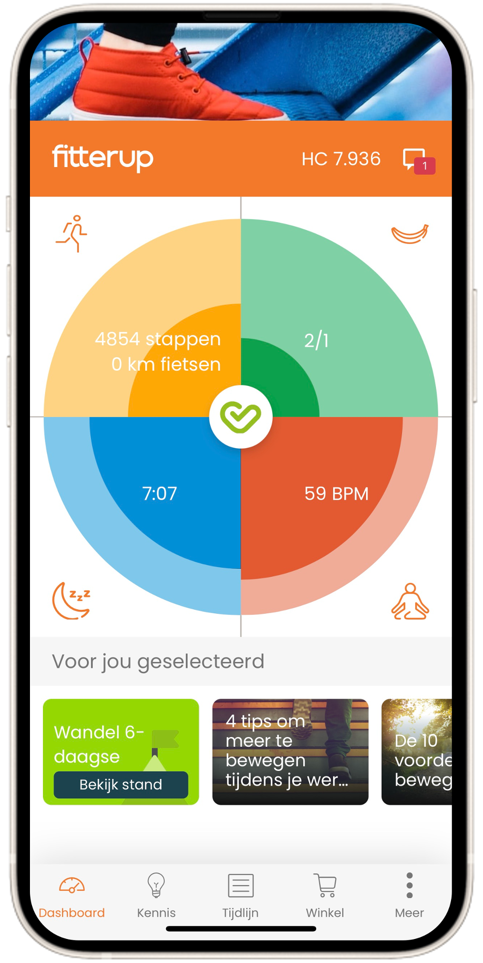 Fitter app met dashboard