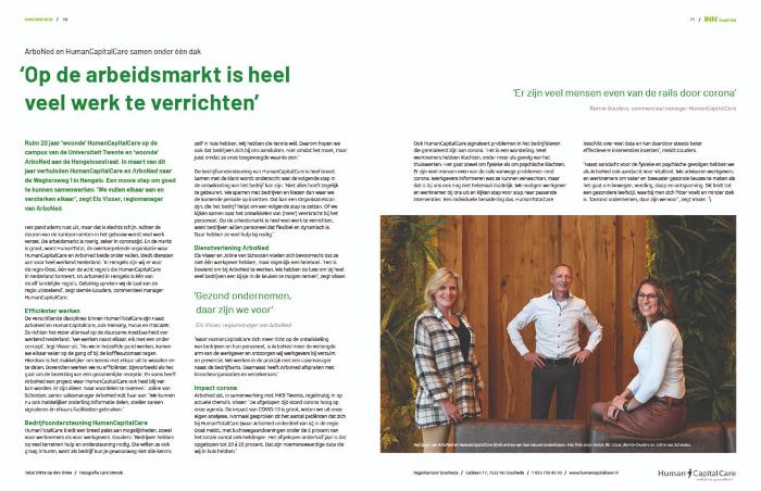 Screenshot van het tijdschriftartikel