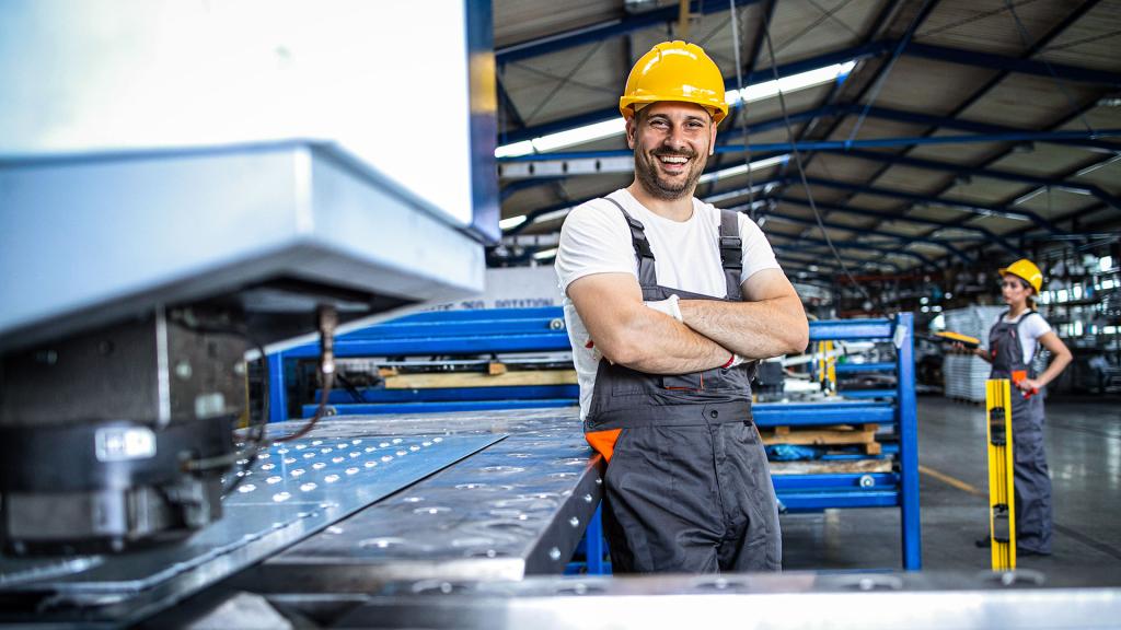 Man in werkplaats
