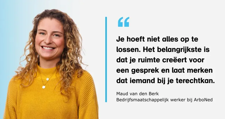 Bedrijfsmaatschappelijk werker Maud van den Berk.
