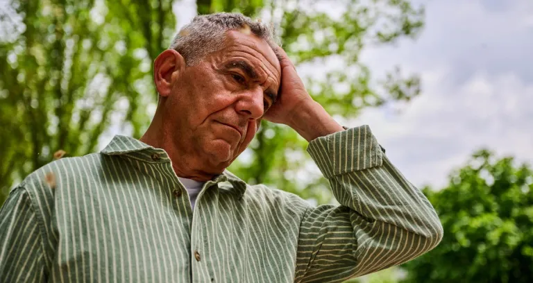 Man met stress. 